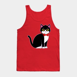 Tuxedo Cat in a Bow Tie Tank Top